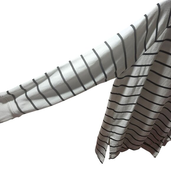 J.Crew White & Black Striped Button-Detail Pullover Sweater Small Cotton/Polyest - Picture 3 of 6